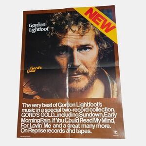 Gordon Lightfoot Gord's Gold 19x25 Vintage 1975 Warner Bros Records Promo Poster
